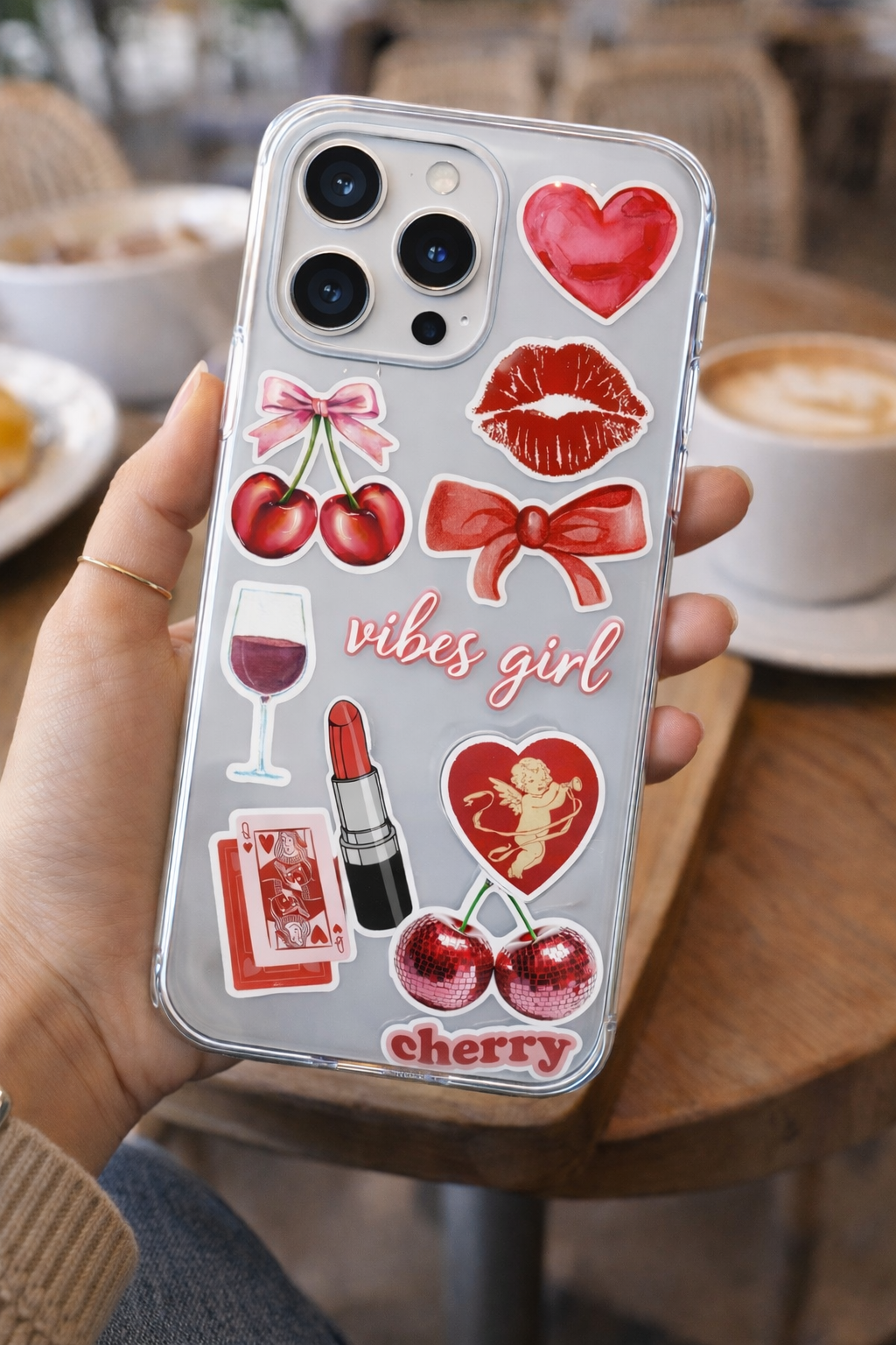 Vibes Girl Lüx Premium Şeffaf Telefon Kılıfı