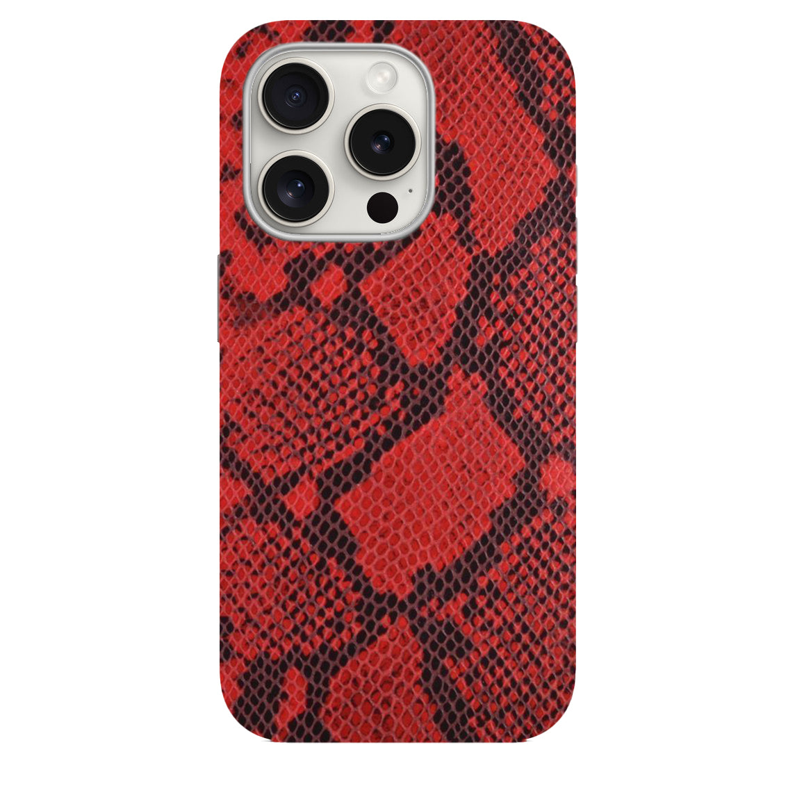 Kırmızı Yılan Derisi Desenli Lüx Premium Kılıf --197