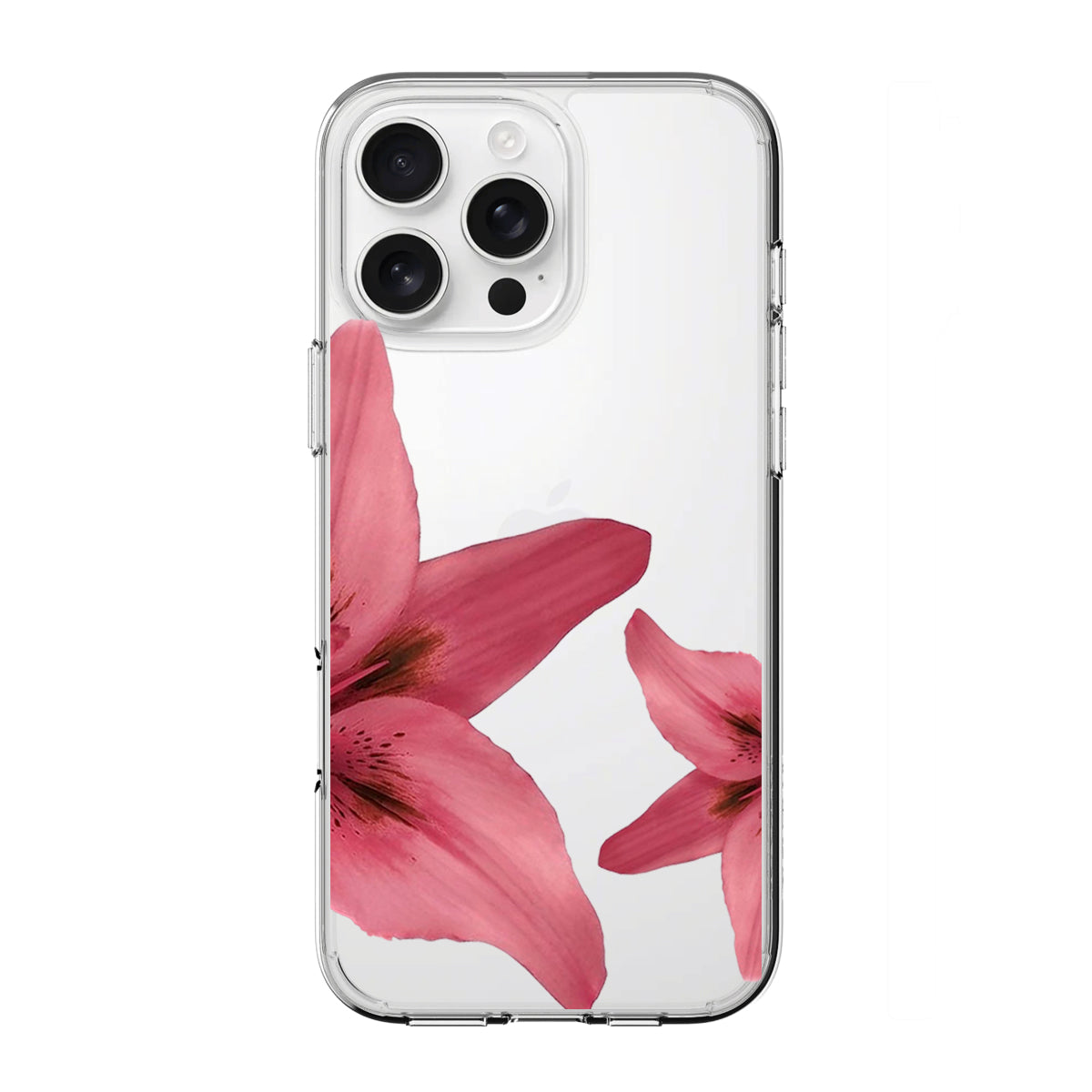 Lüx Premium Çiçek Desen Şeffaf Telefon Kılıfı --- 0090