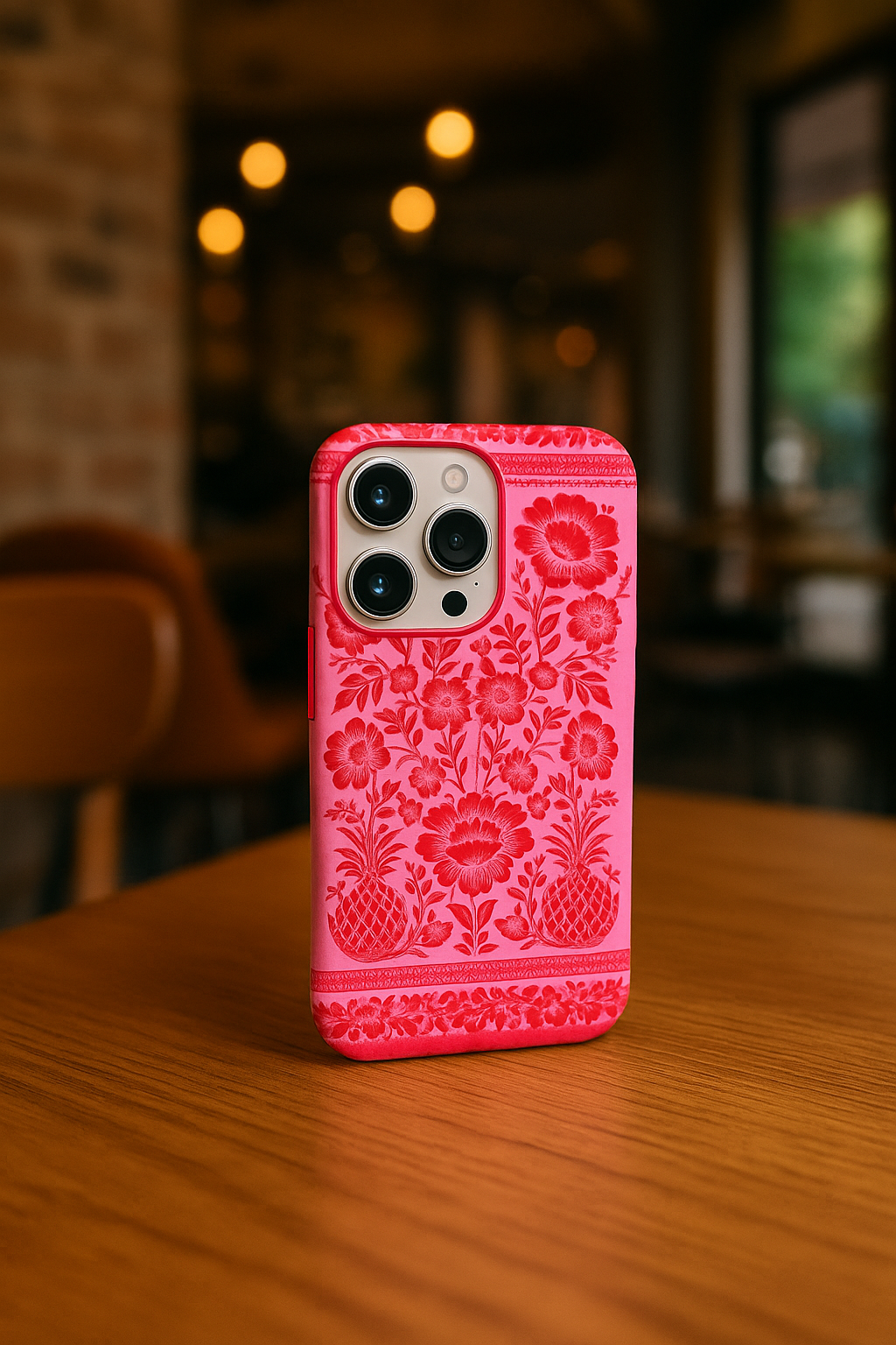 Çiçek Desenli Lüx PremiumTelefon Kılıfı --- 0042