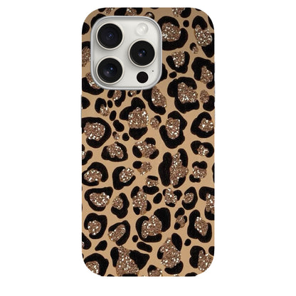 Parıltılı Leopar Desenli Lüx PremiumTelefon Kılıfı --- 0054