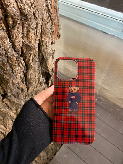 Ekose Desenli Lüx Premium Telefon Kılıfı --171