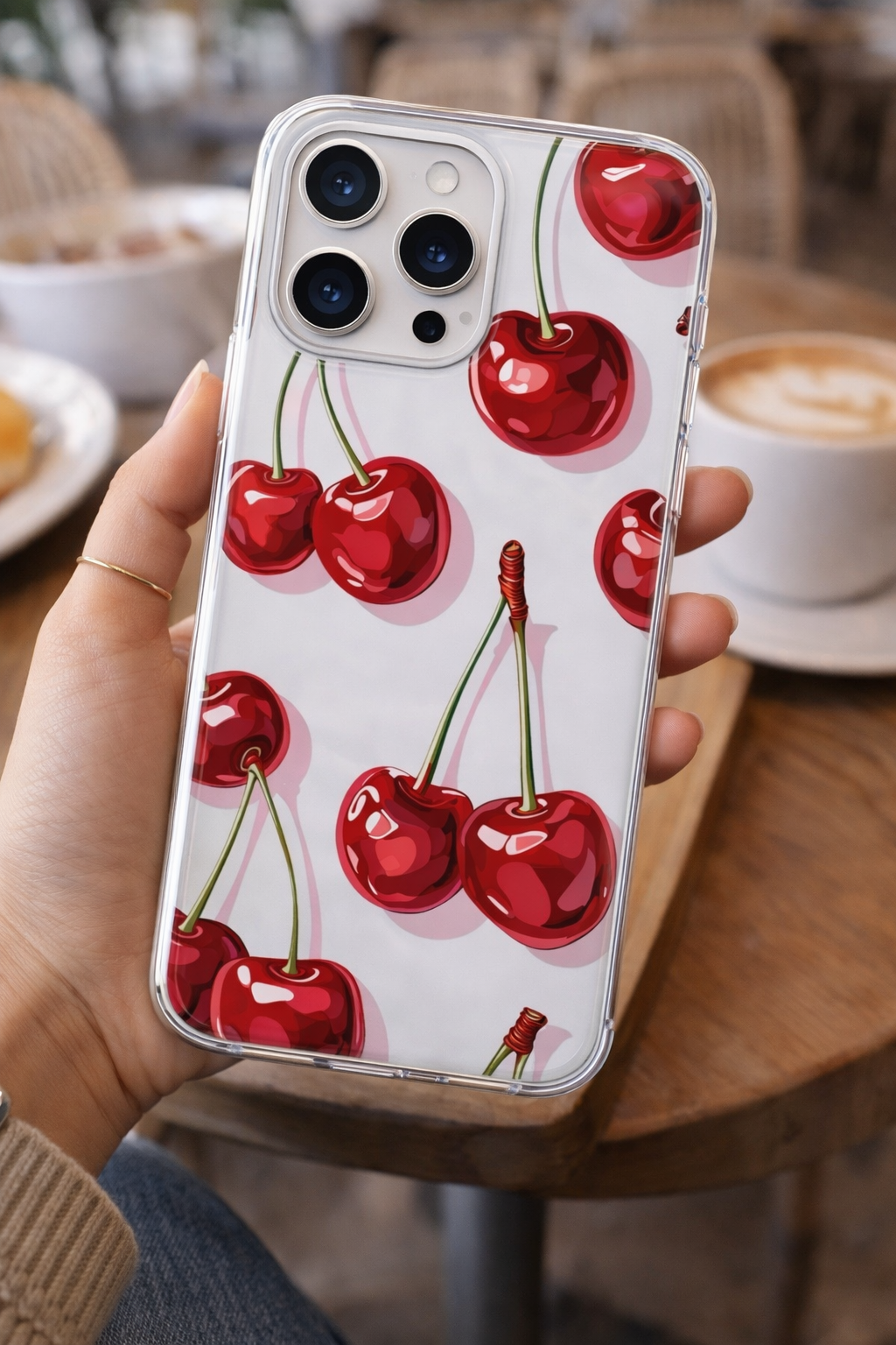 Cherry Şeffaf Telefon Kılıfı
