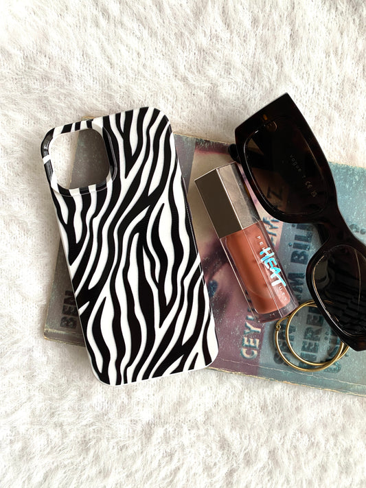 Siyah Düzensiz Çizgiler Desenli Lüx Premium Telefon Kılıfı --- 101