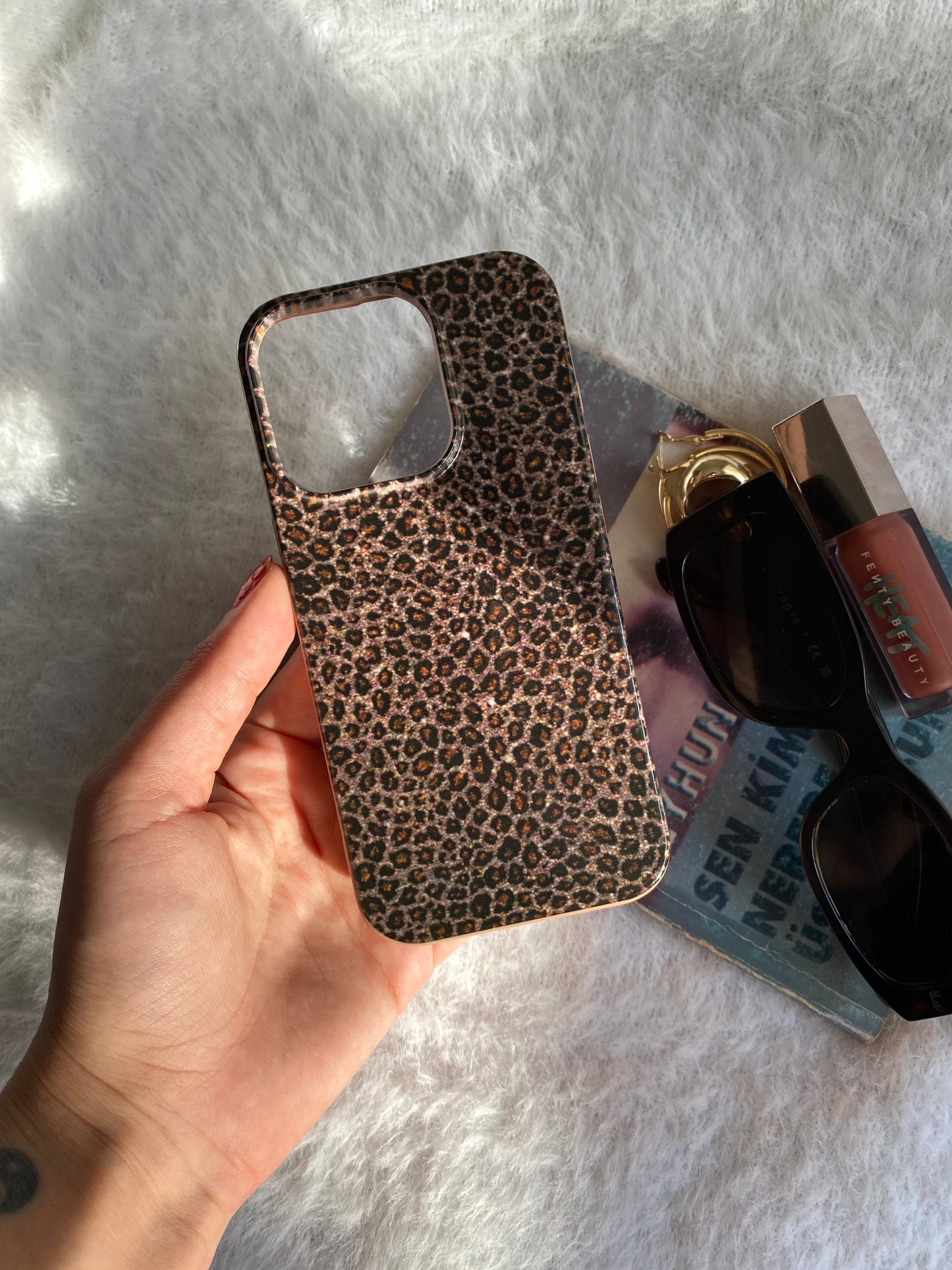 Leopar Desenli Lüx PremiumTelefon Kılıfı --- 0012
