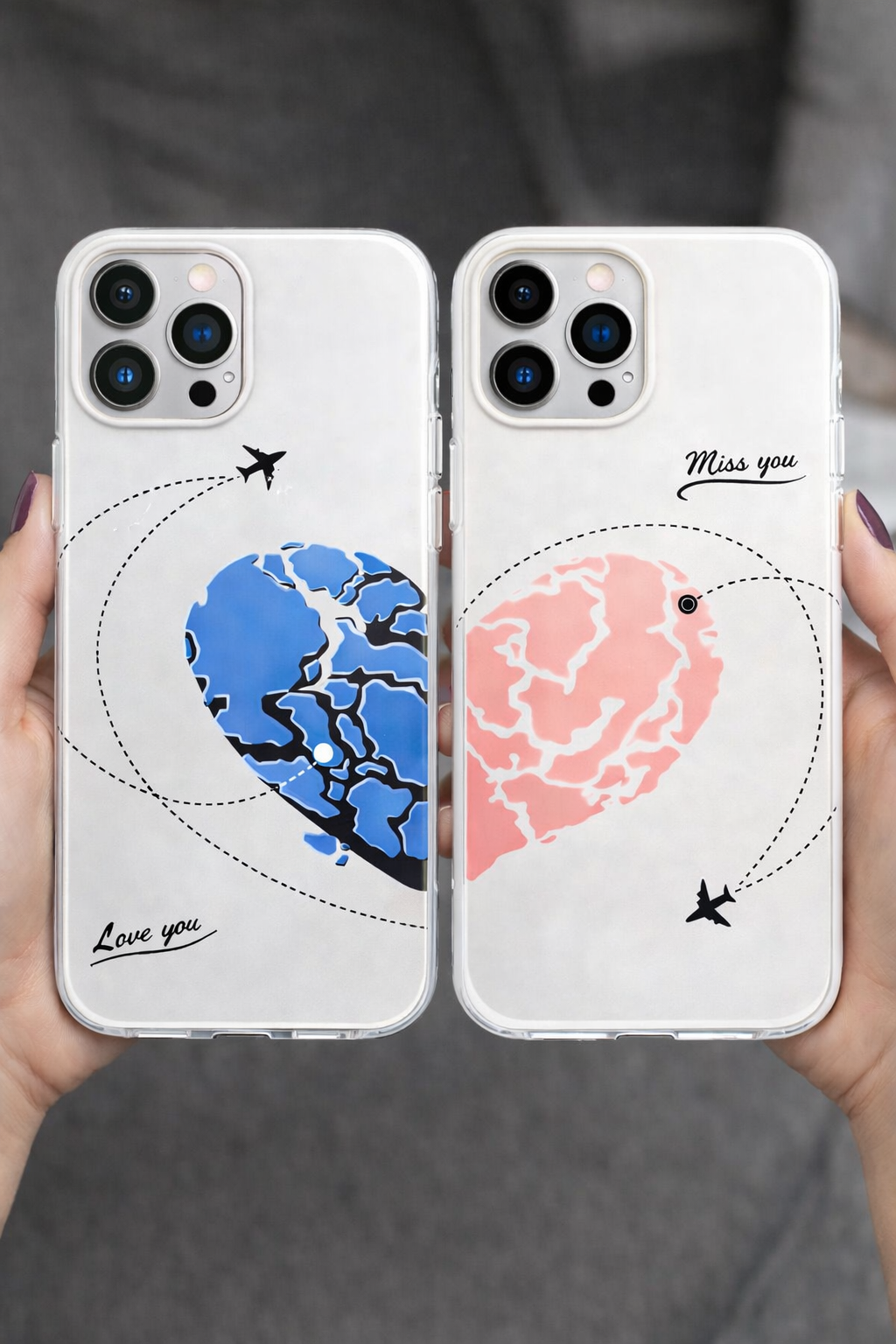 Love Heart Couple Lüx Premium Telefon KIlıfı