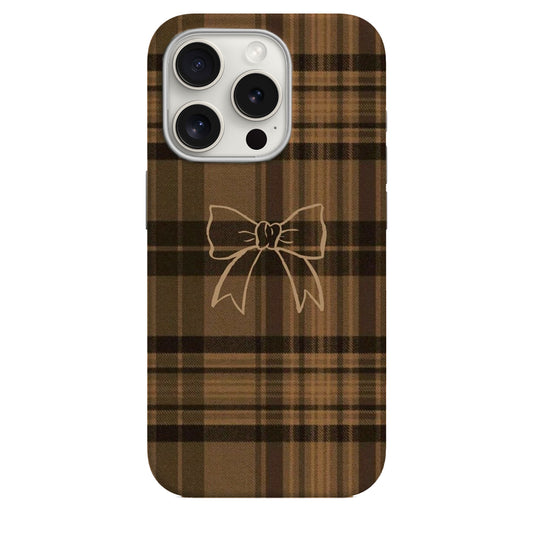 Kahverengi Kurdele Desenli Lüx Premium Telefon Kılıfı -- 174